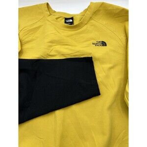 The North Face Men Tekno Ridge Crew Pullover Sweatshirt X-large Yellow And Black